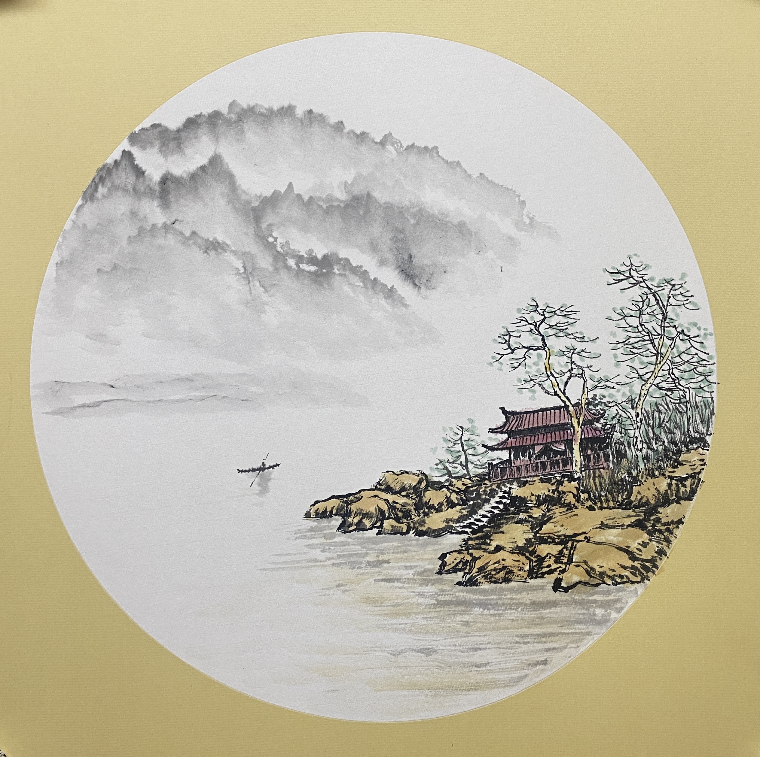 山清峡客国画山水初级作品