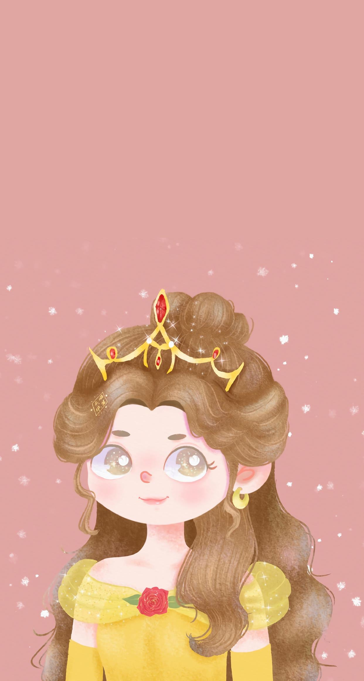 卡通动漫壁纸,迪士尼公主头像插画