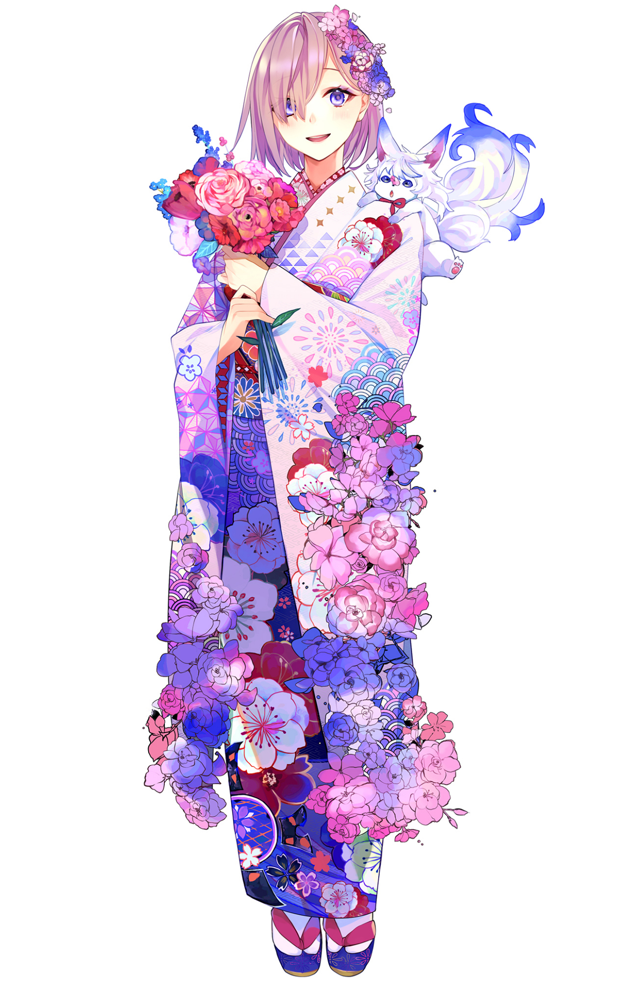 高清手机壁纸分享:极其唯美的日本和服动漫形象,二次元美女插画