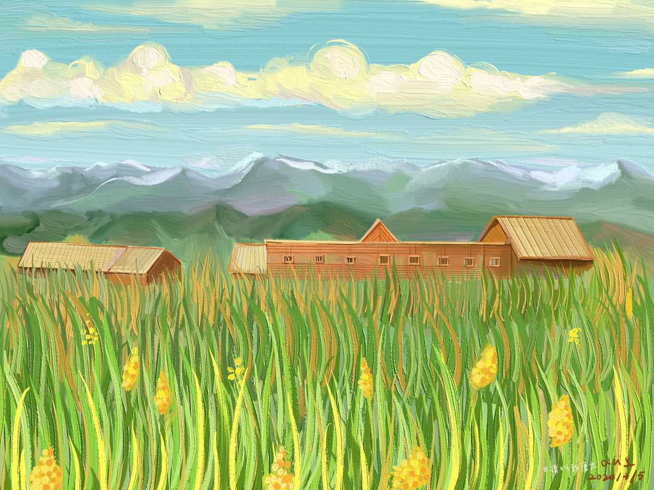 「背景图,平板壁纸」超美油画风景插画