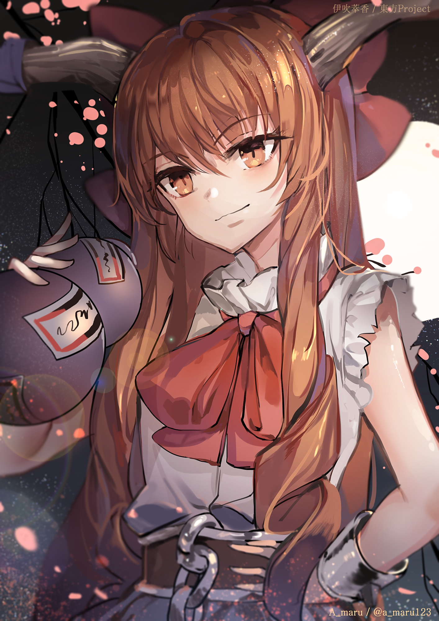 日漫《东方》里冷艳鬼美女"伊吹萃香"的插画壁纸,宅男们喜欢么