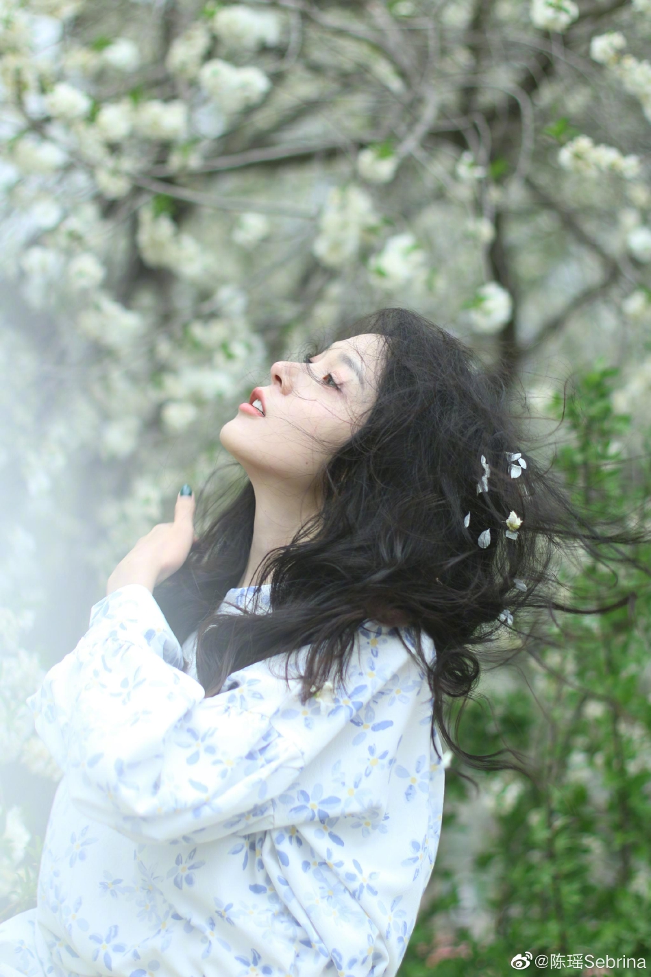 组图:陈瑶晒春日与花写真清新唯美 感性发文"来自春天的浪漫"