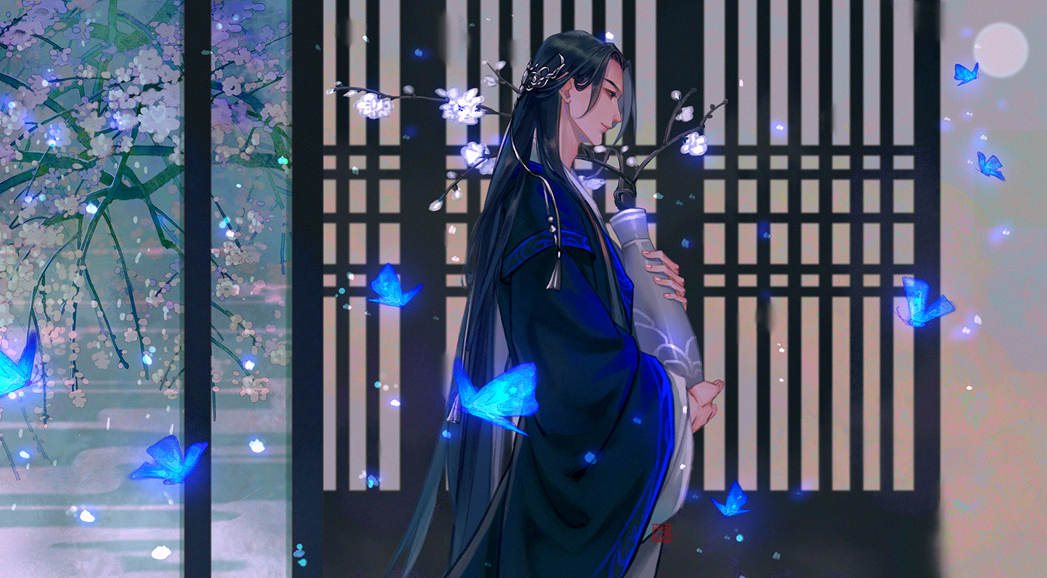 画风精美的一组"古风"人物插画作品欣赏!造型相当美型的大作!