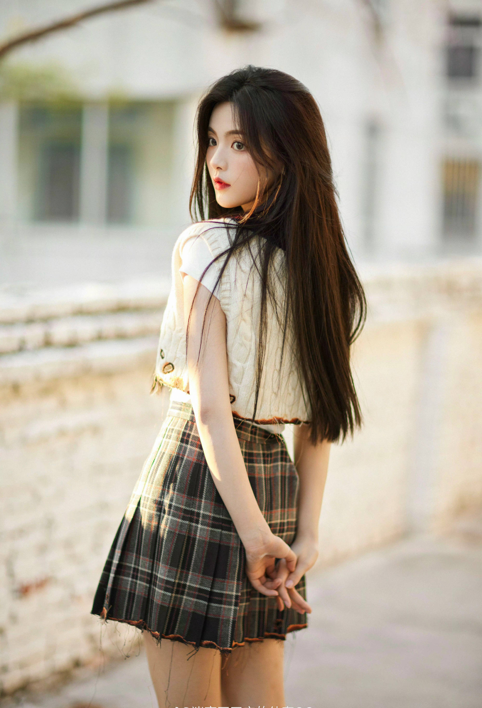 杨超越校园风写真,清纯可爱