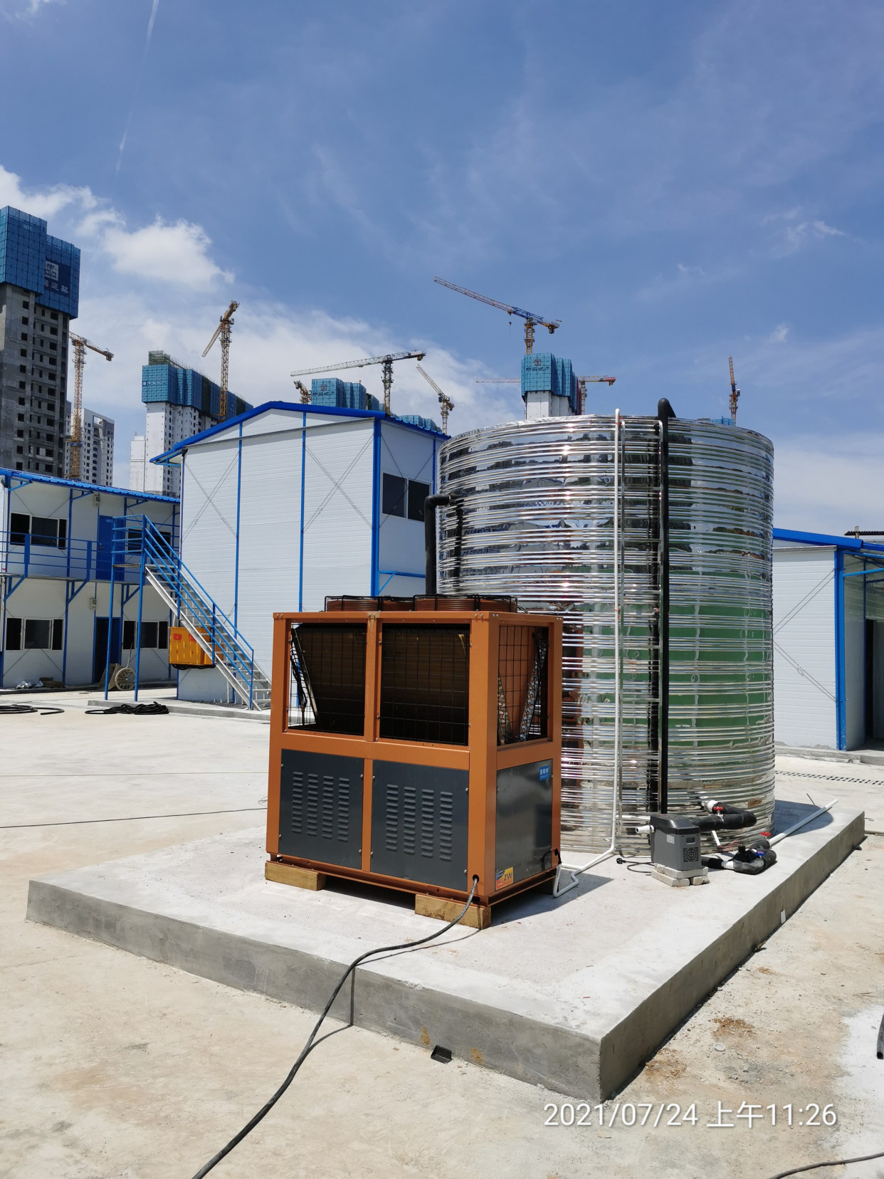 湖南建筑工地10p10吨空气能热泵热水器一体机厂家