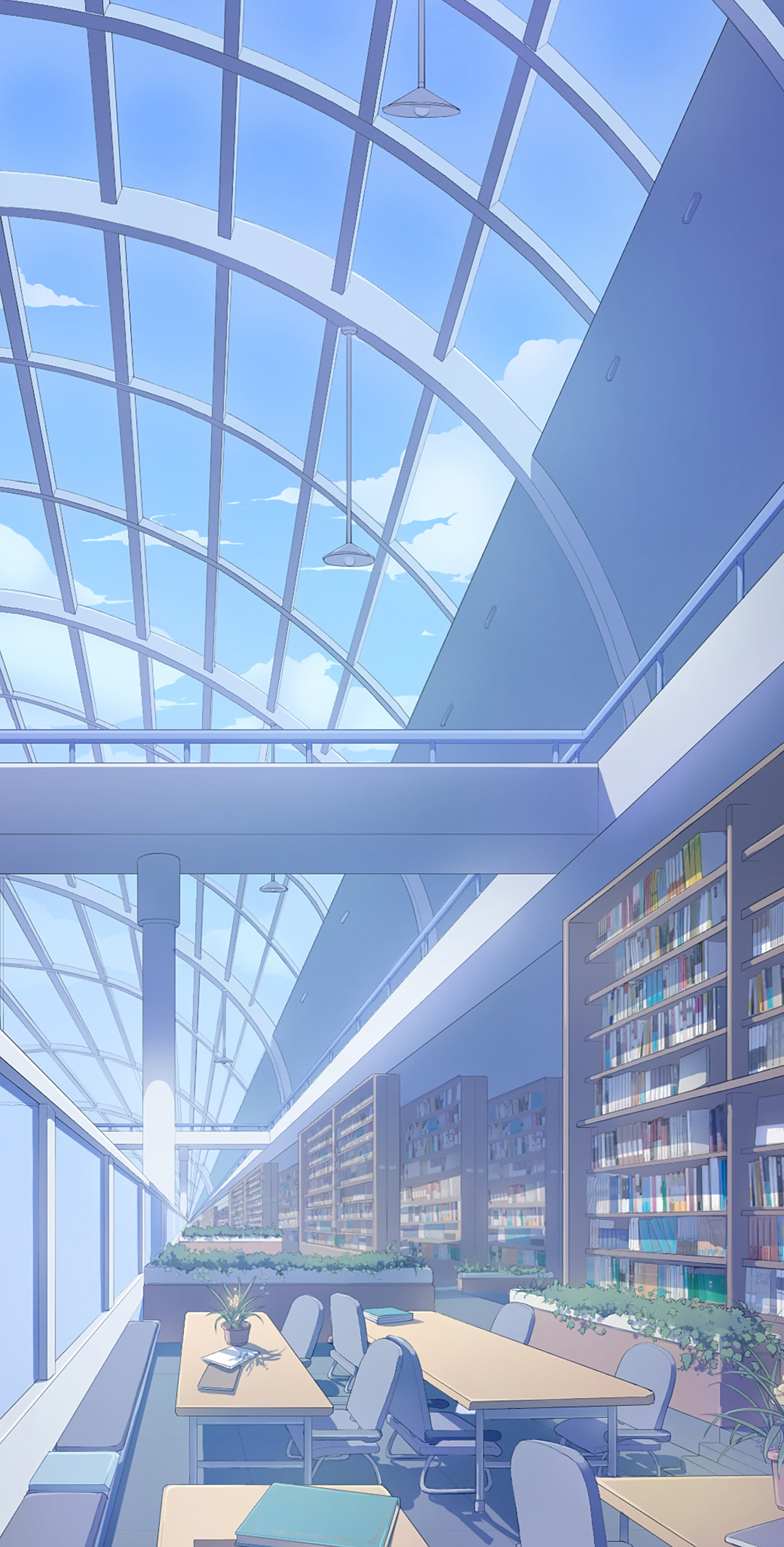 日系动漫场景壁纸,清澈美好的校园