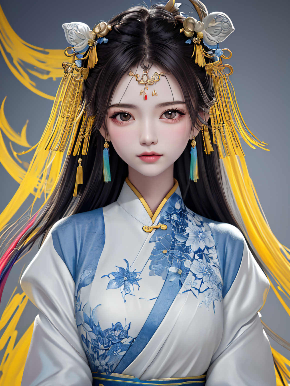 黄衣翩然,古风梦幻