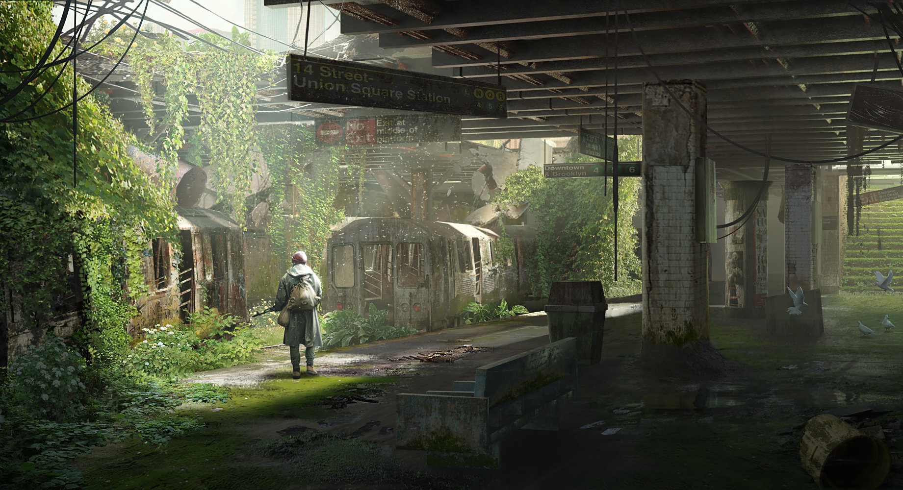 一组末世风格的废墟场景插画作品!透露出的是深深的绝望!