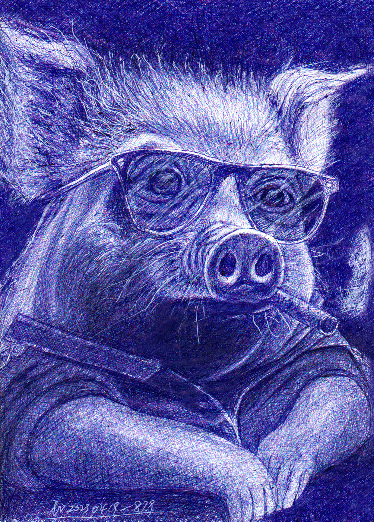 圆珠笔素描一天一画865-878张