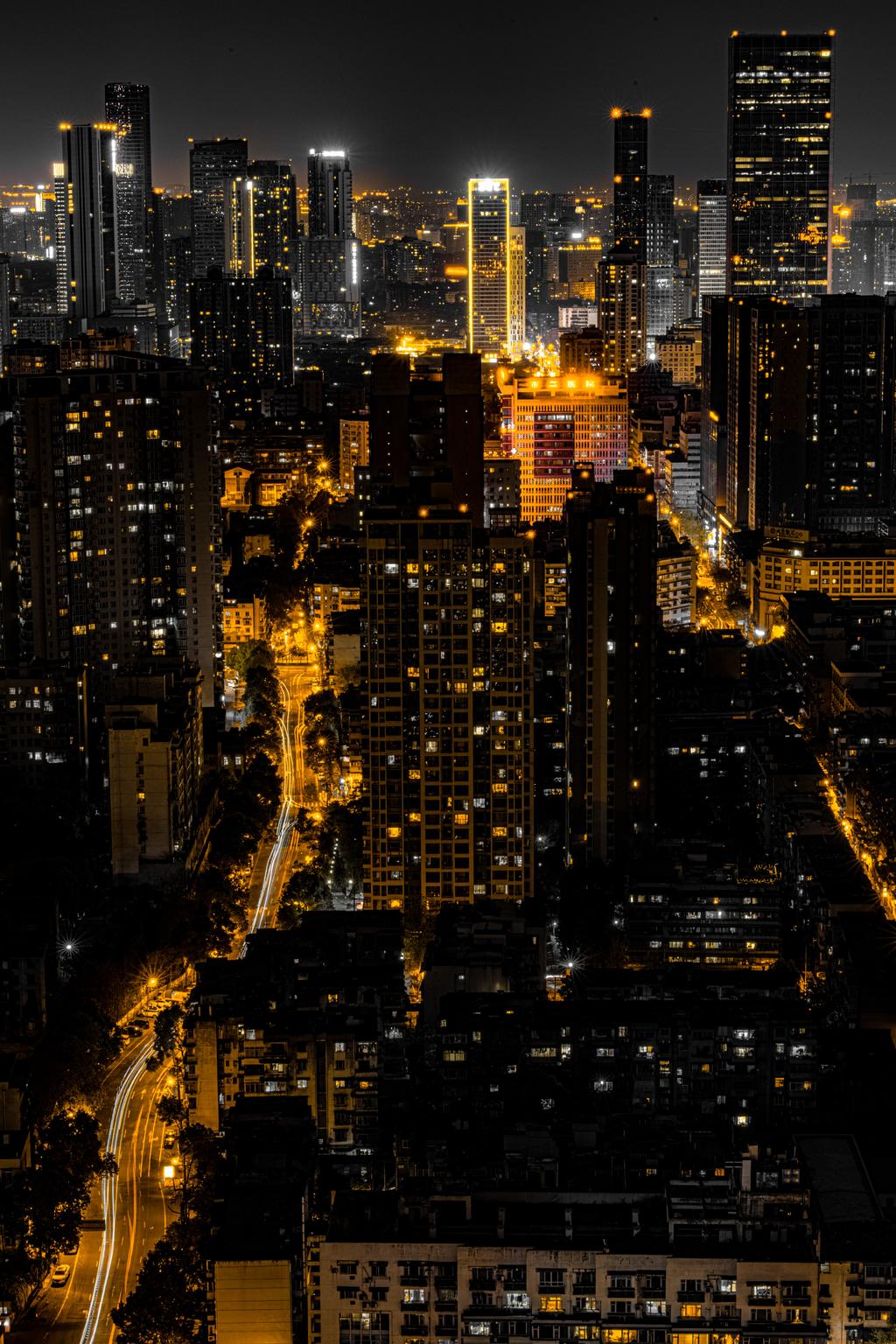 成都夜景,灯火辉煌