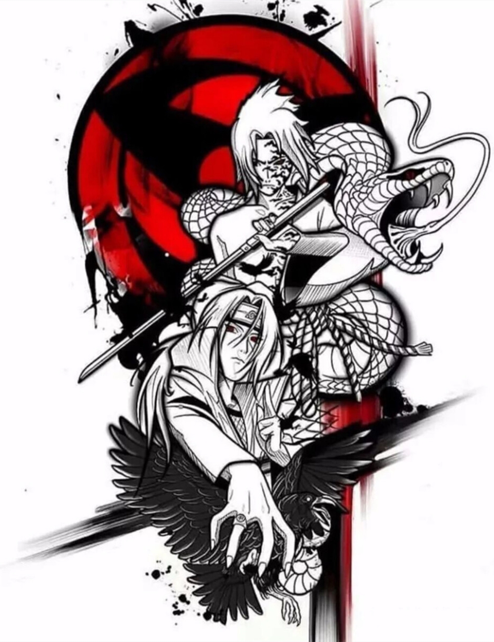 想要纹身的朋友不妨来看一下这个!火影忍者刺青版插画特辑