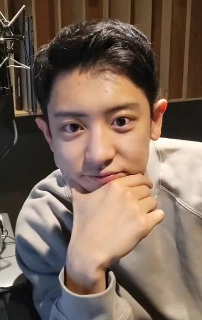 组图:exo朴灿烈退伍后首开直播 穿灰色卫衣素颜无惧怼脸镜头