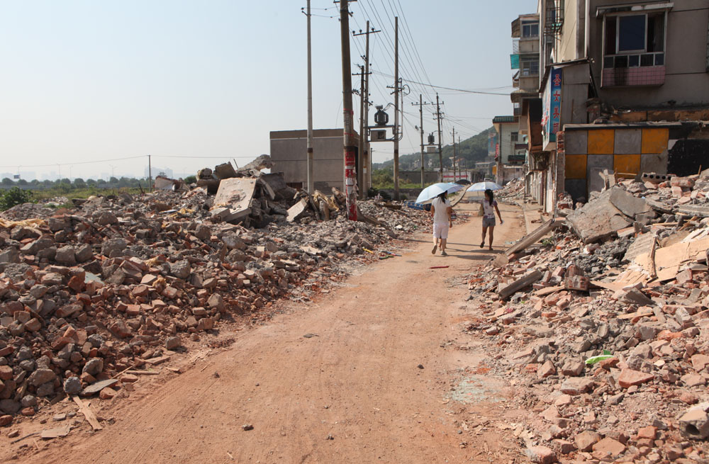 长沙堕落街拆迁一周年,一堆废墟