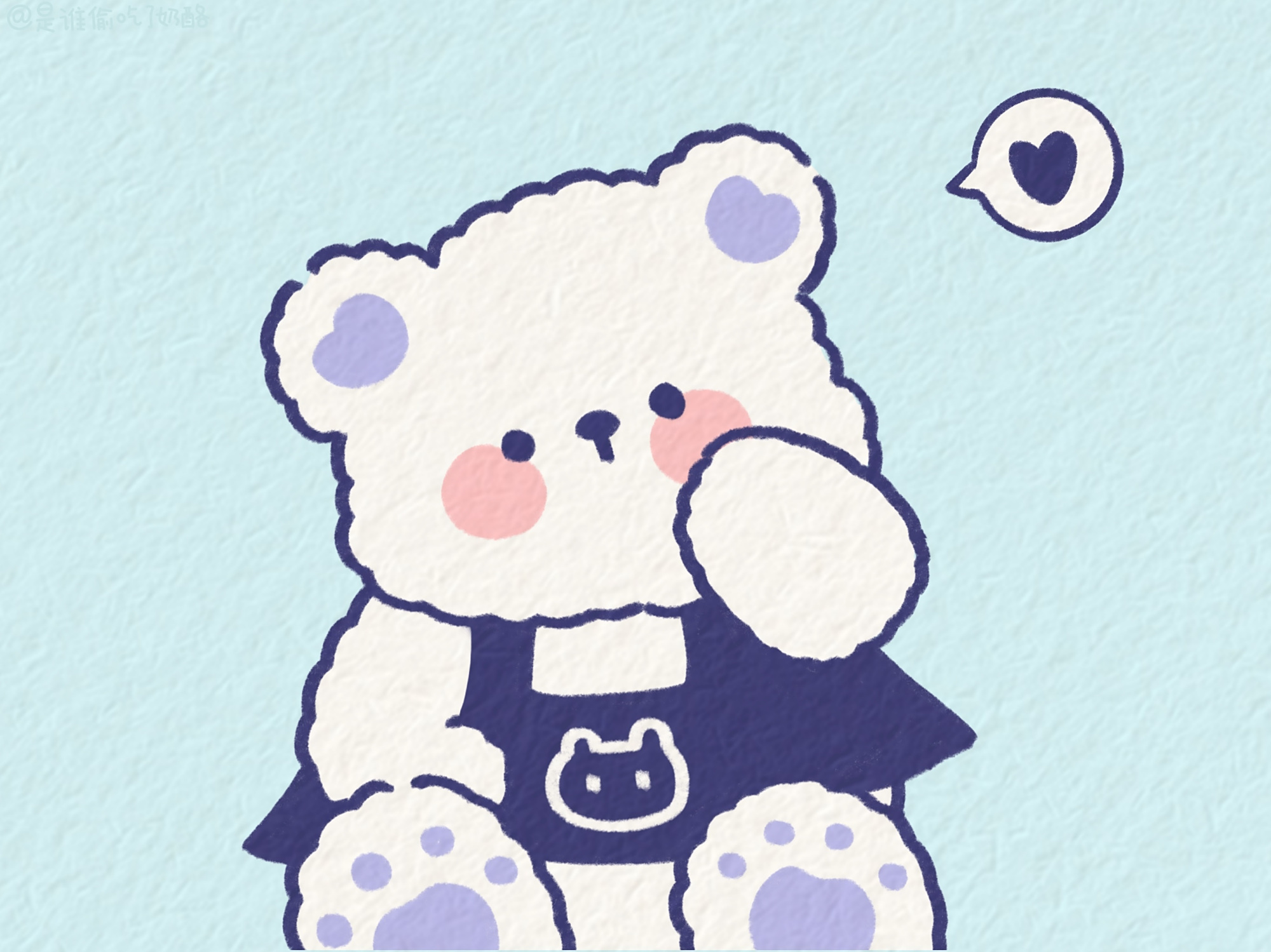 手绘卡通萌物壁纸,太可爱了