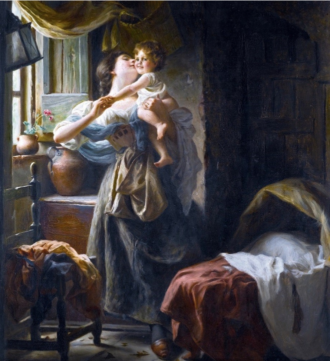 欧洲名画中的母与子