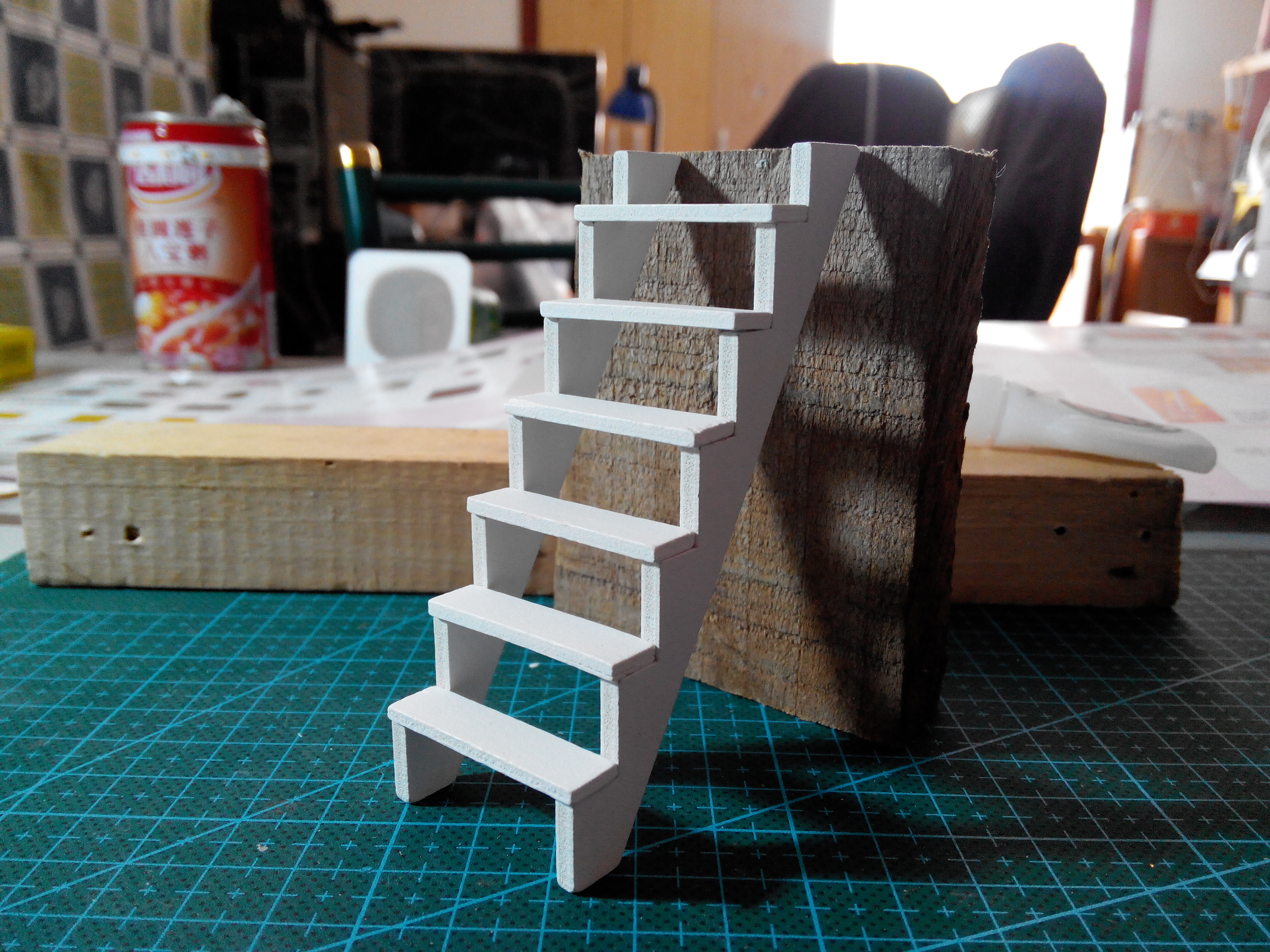 手工模型diy小屋"樱花树"「楼梯」制作图解和图纸