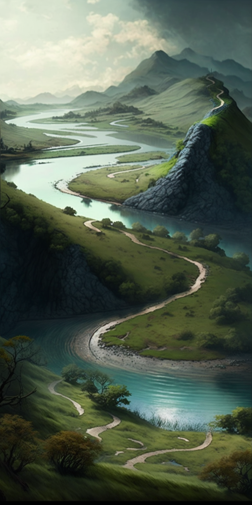 中国山水,俯视朦胧美,高清手机壁纸