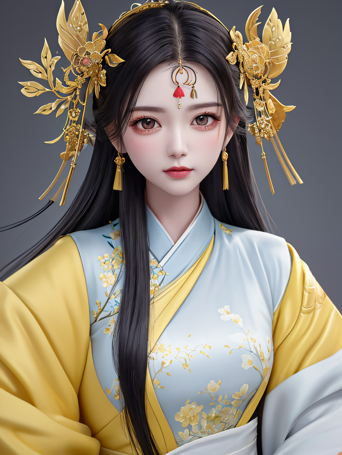 黄衣翩然,古风梦幻