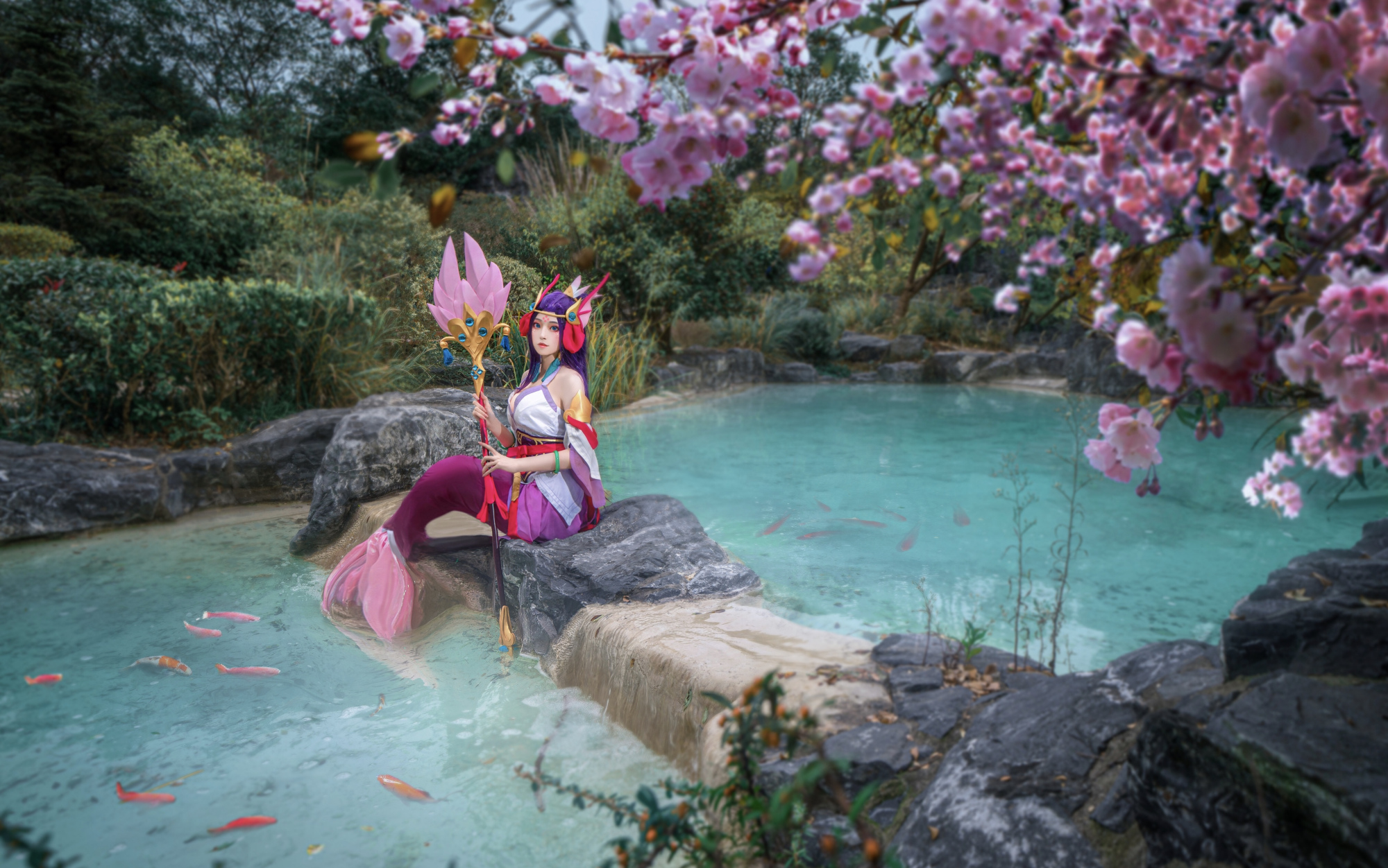 《英雄联盟》娜美超美玉剑传说,国风娜美cos