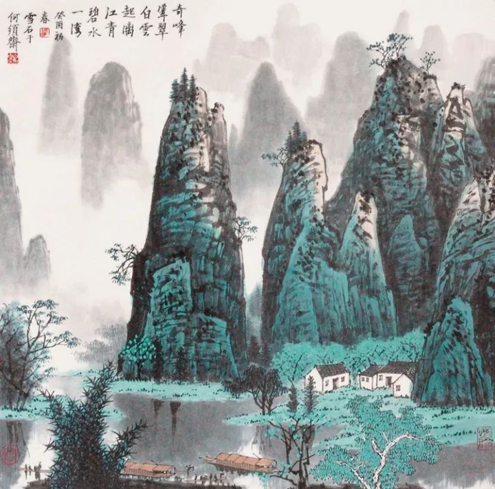 中国画家白雪石(1915～2011年)山水画,令人神往