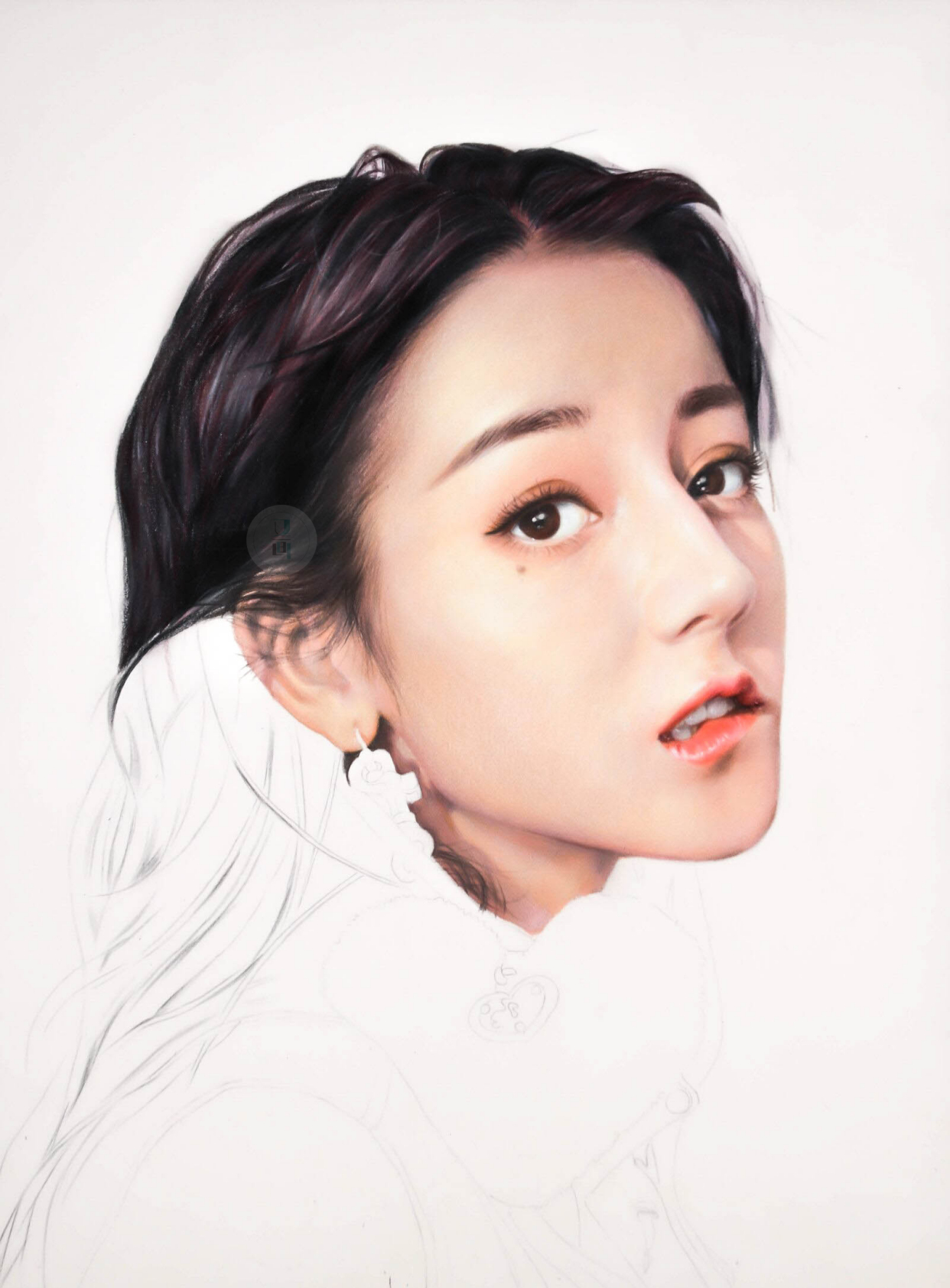 彩铅 人物迪丽热巴绘画过程分享