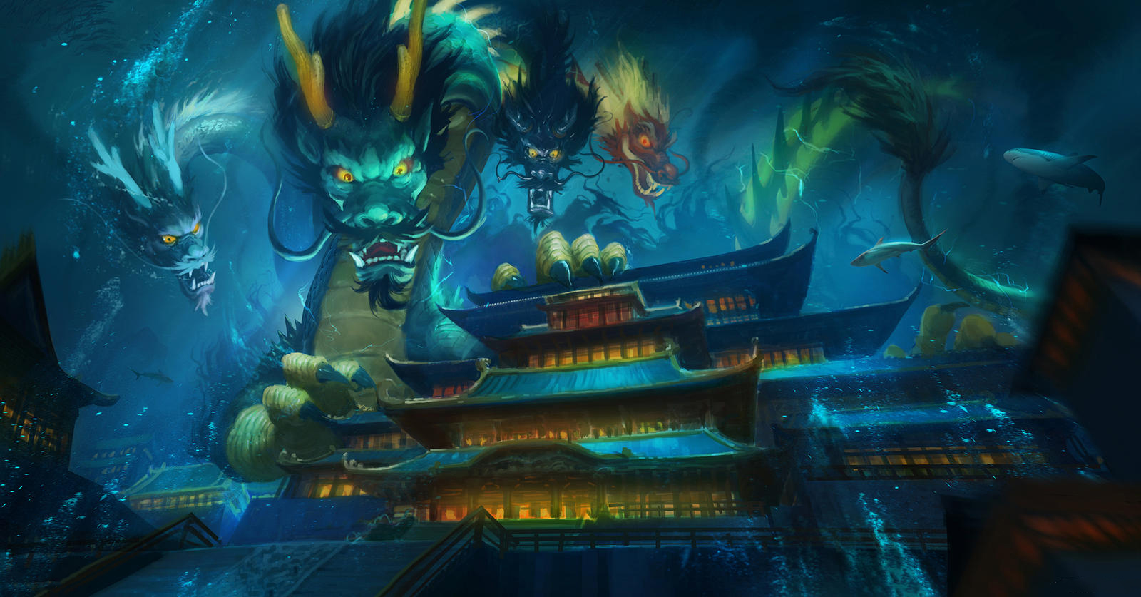 非常棒的一组中国传统神话题材插画作品!用不同风格诠释神话!