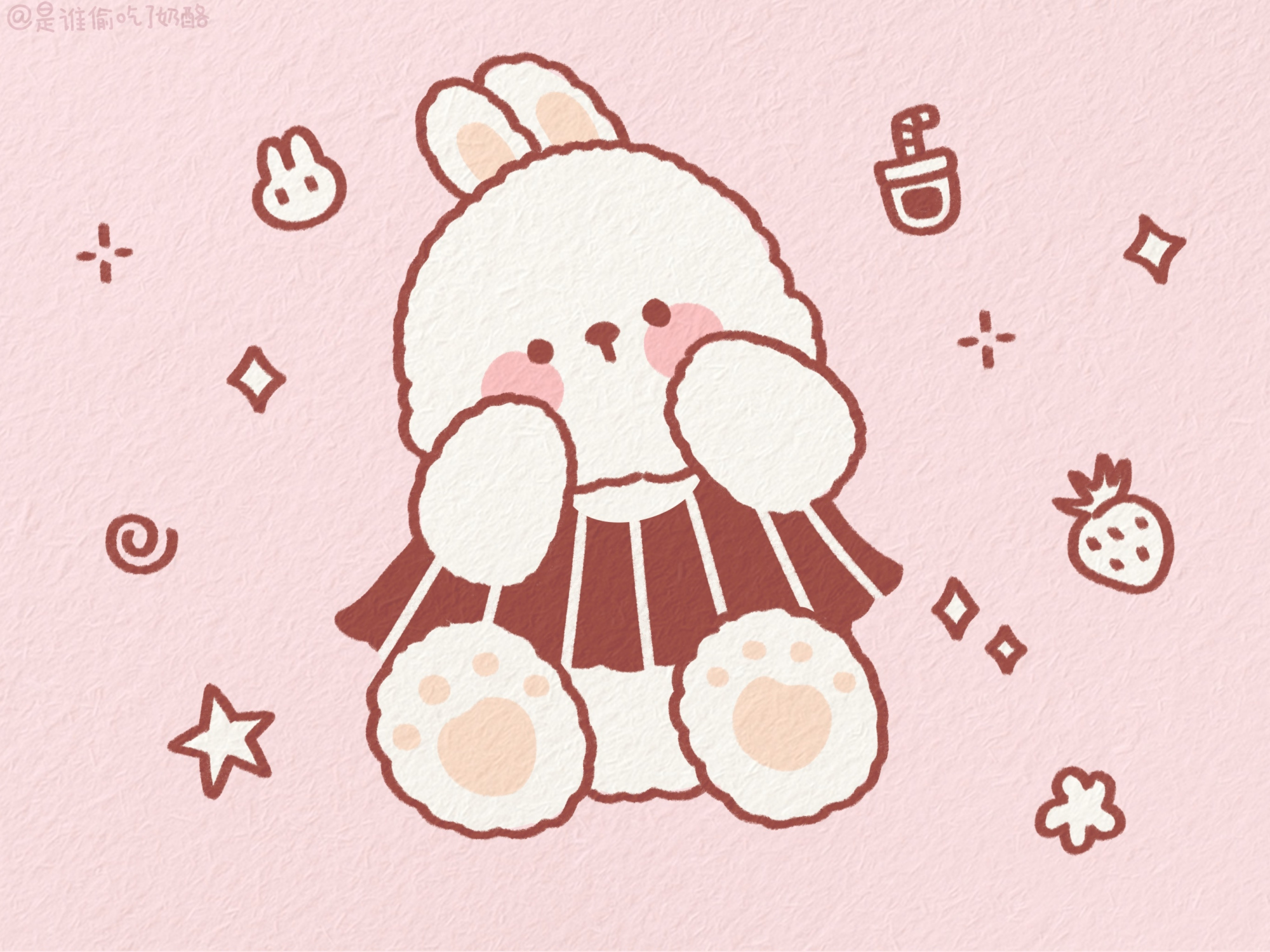 手绘卡通萌物壁纸,太可爱了