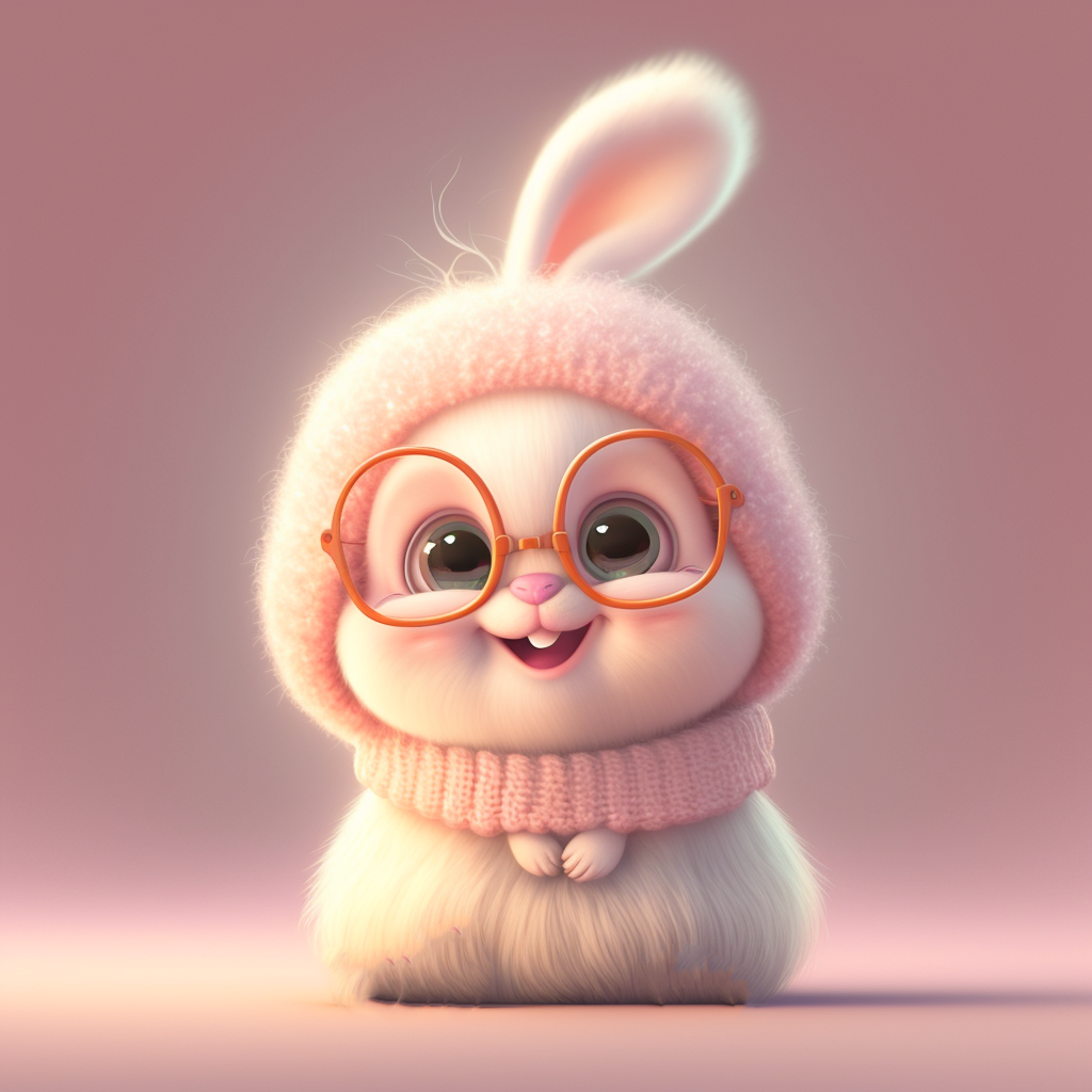 2023年新年愿望,新年头像,新年壁纸,可爱的兔子头像,粉色系列