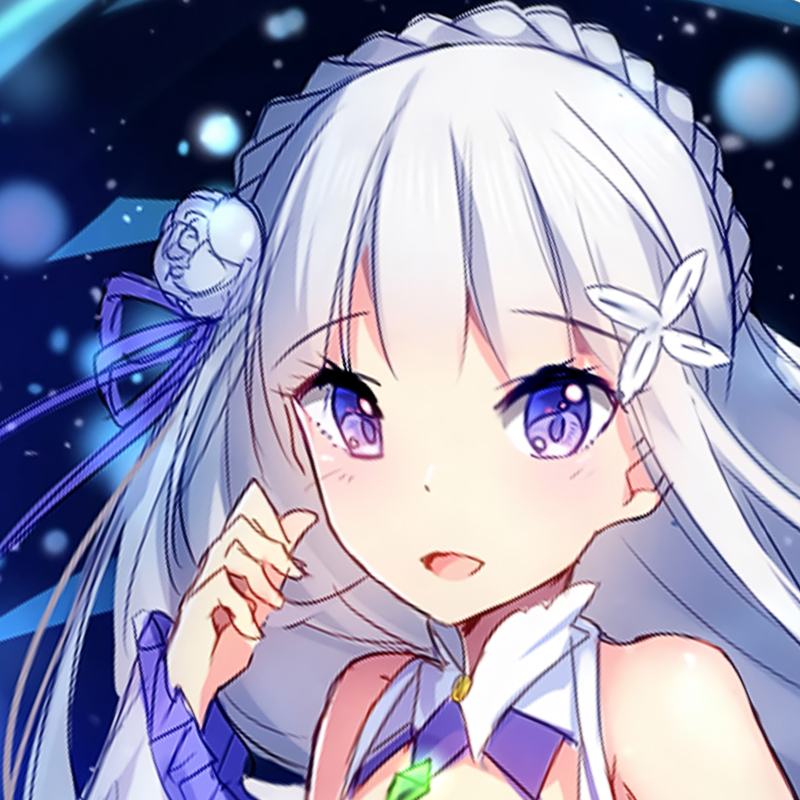 《re:从零开始》爱蜜莉雅动漫头像分享,紫色眼睛自带美瞳效果