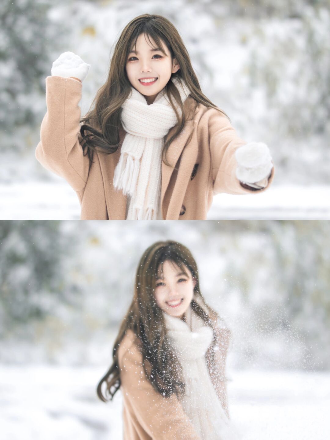 美女都很喜欢在雪地中嬉戏玩耍,而我更喜欢雪中她们美丽的样子