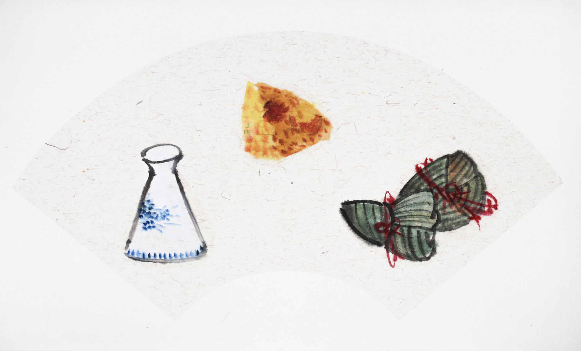 国画 粽子绘画过程