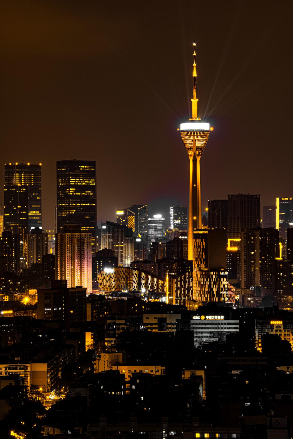 成都夜景,灯火辉煌