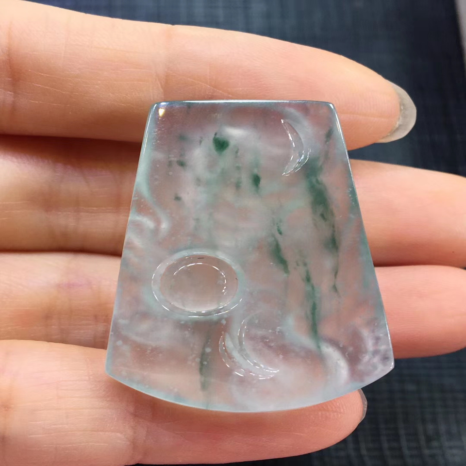 高冰木那飘花翡翠龙牌