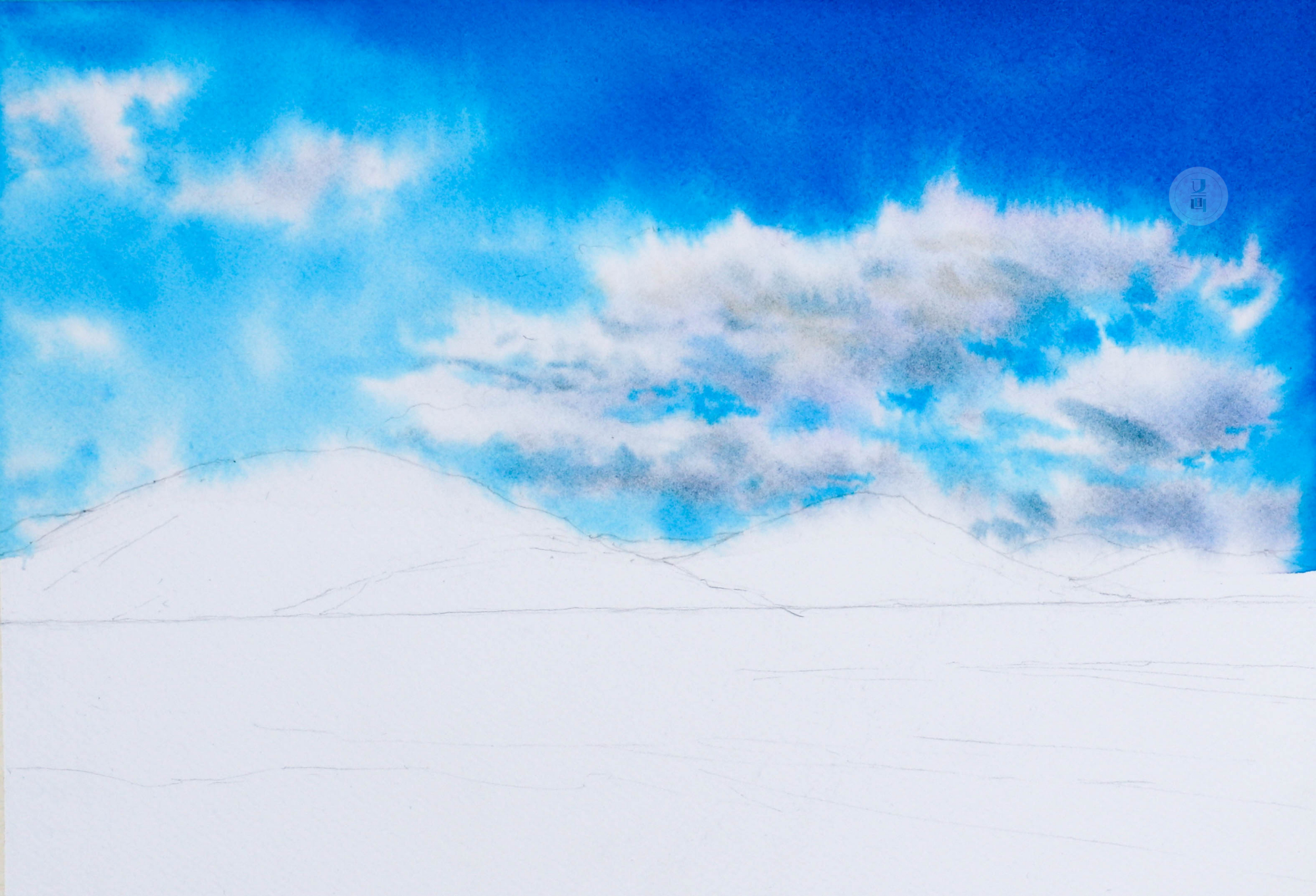 水彩 天空风景绘画步骤