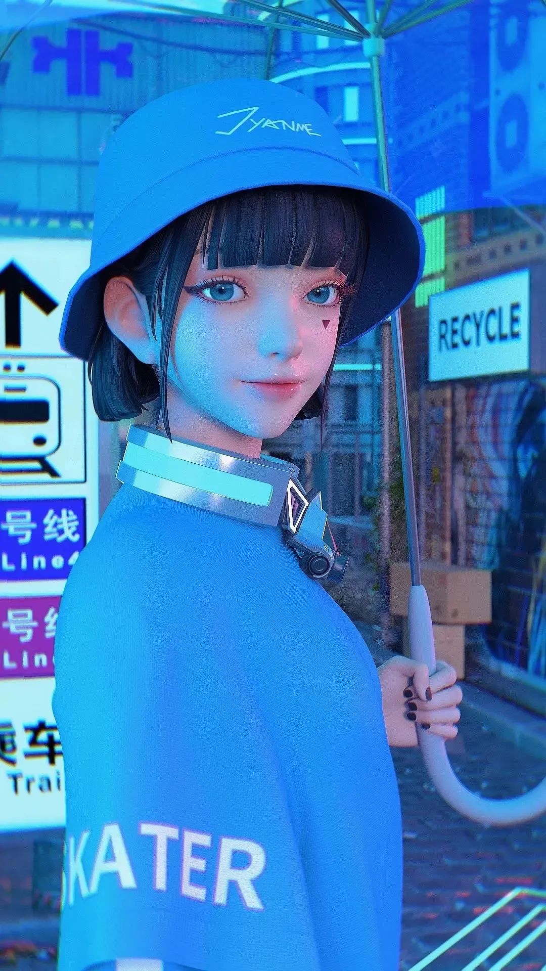 人间清醒 | 赛博朋克少女手机壁纸