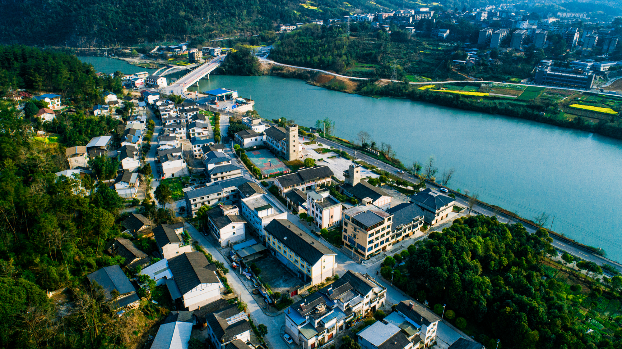 光影札记|航拍北川县通泉镇