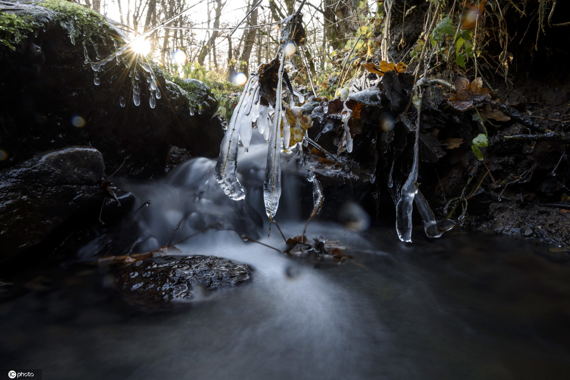 匈牙利北部气温跌破零度户外结冰晶美如童话