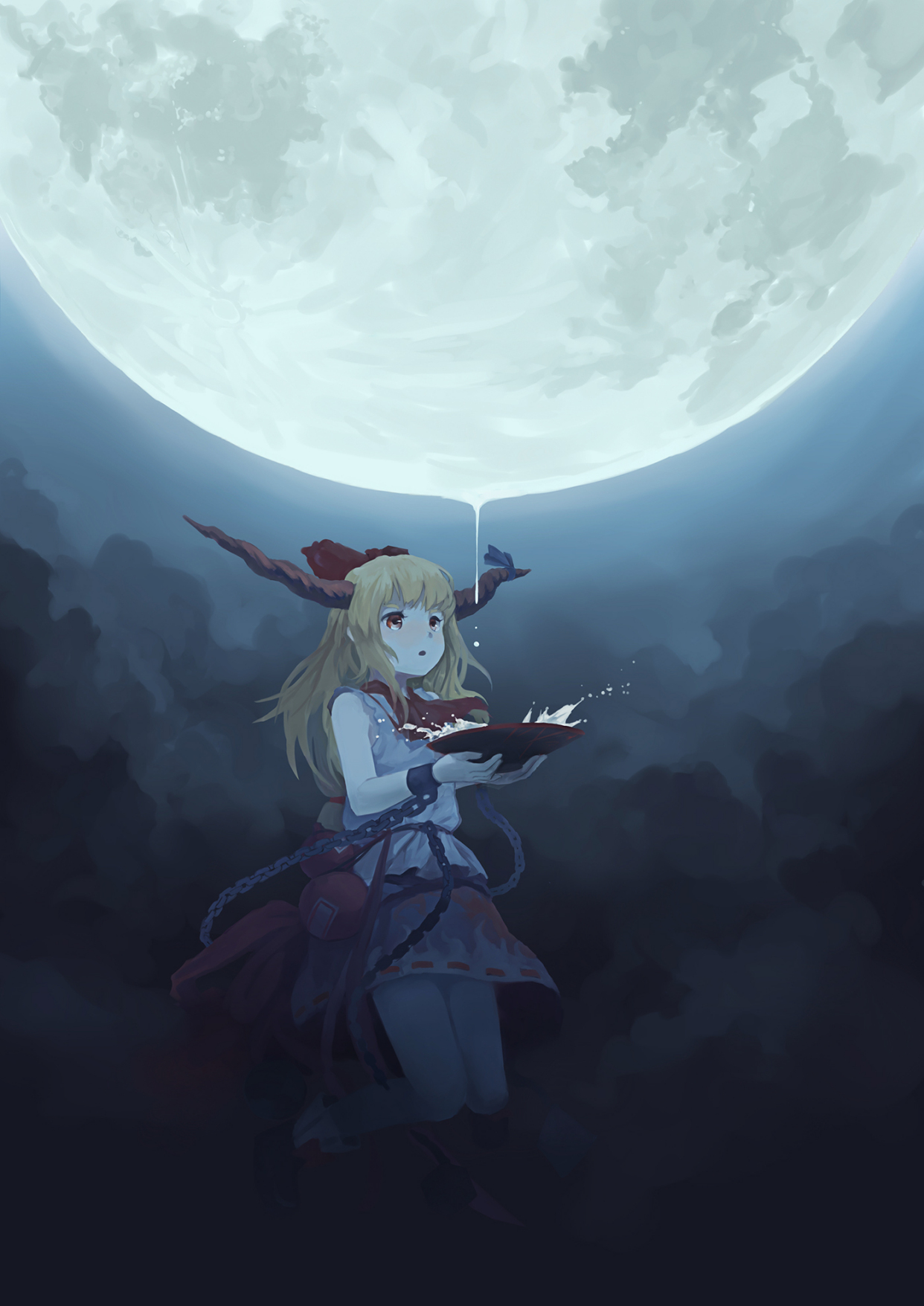 魔幻日漫《东方project》里鬼族大美女"伊吹萃香"的插画壁纸