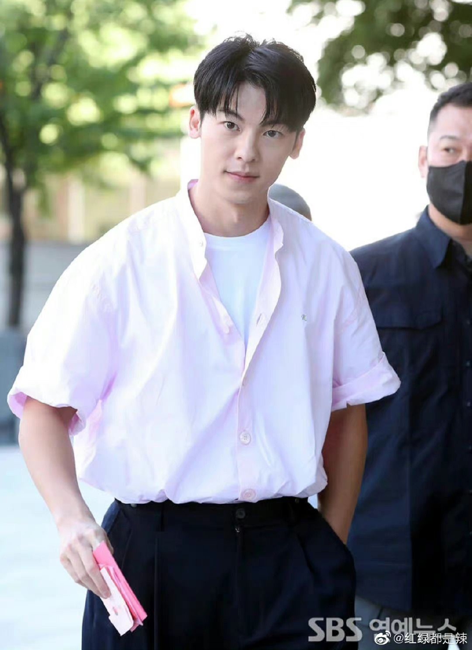 组图:许光汉着粉色衬衫亮相活动好青春 在脸颊比心引粉丝尖叫