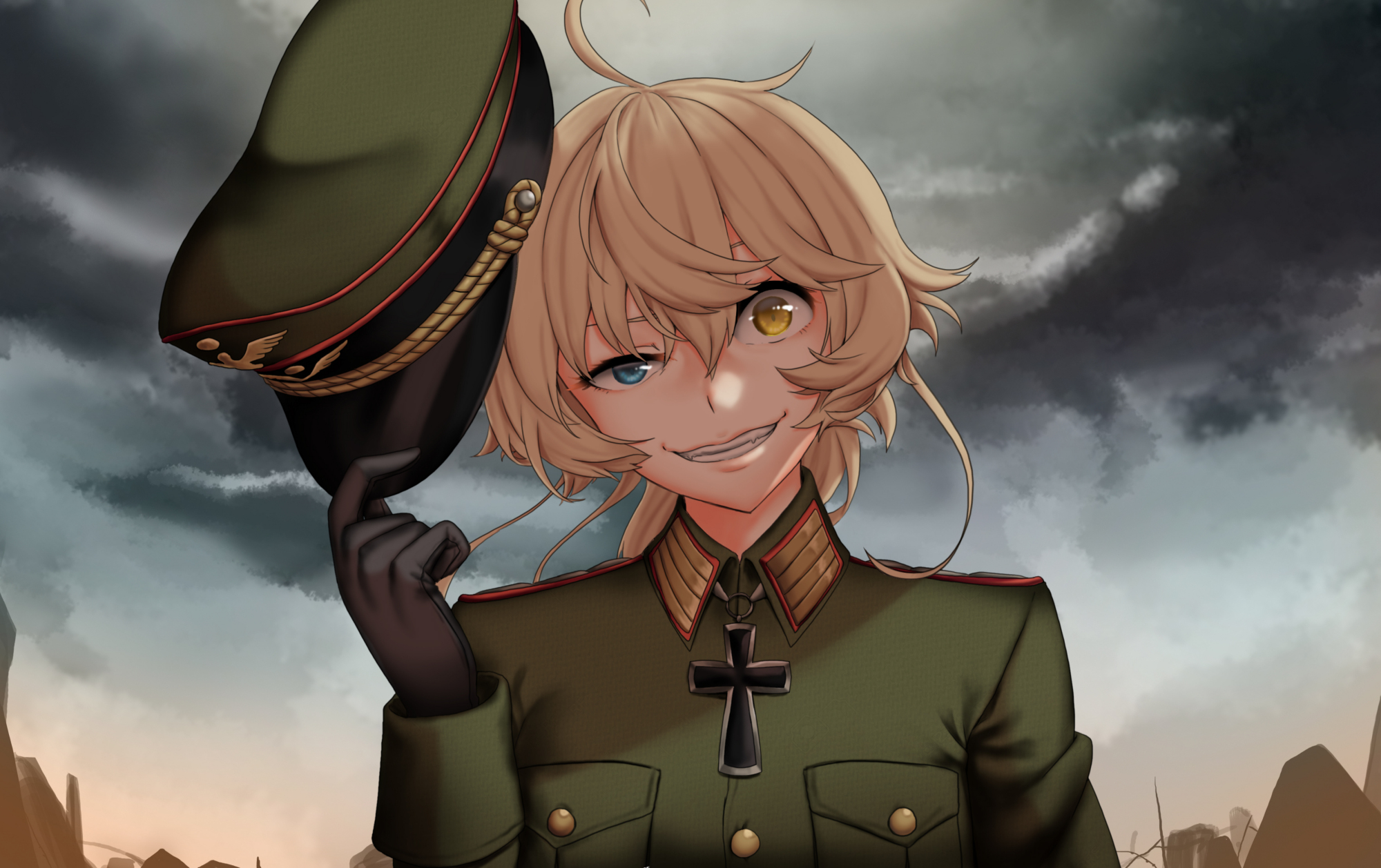 日本二次元动漫《幼女战记》里主角"谭雅"的高清插画壁纸