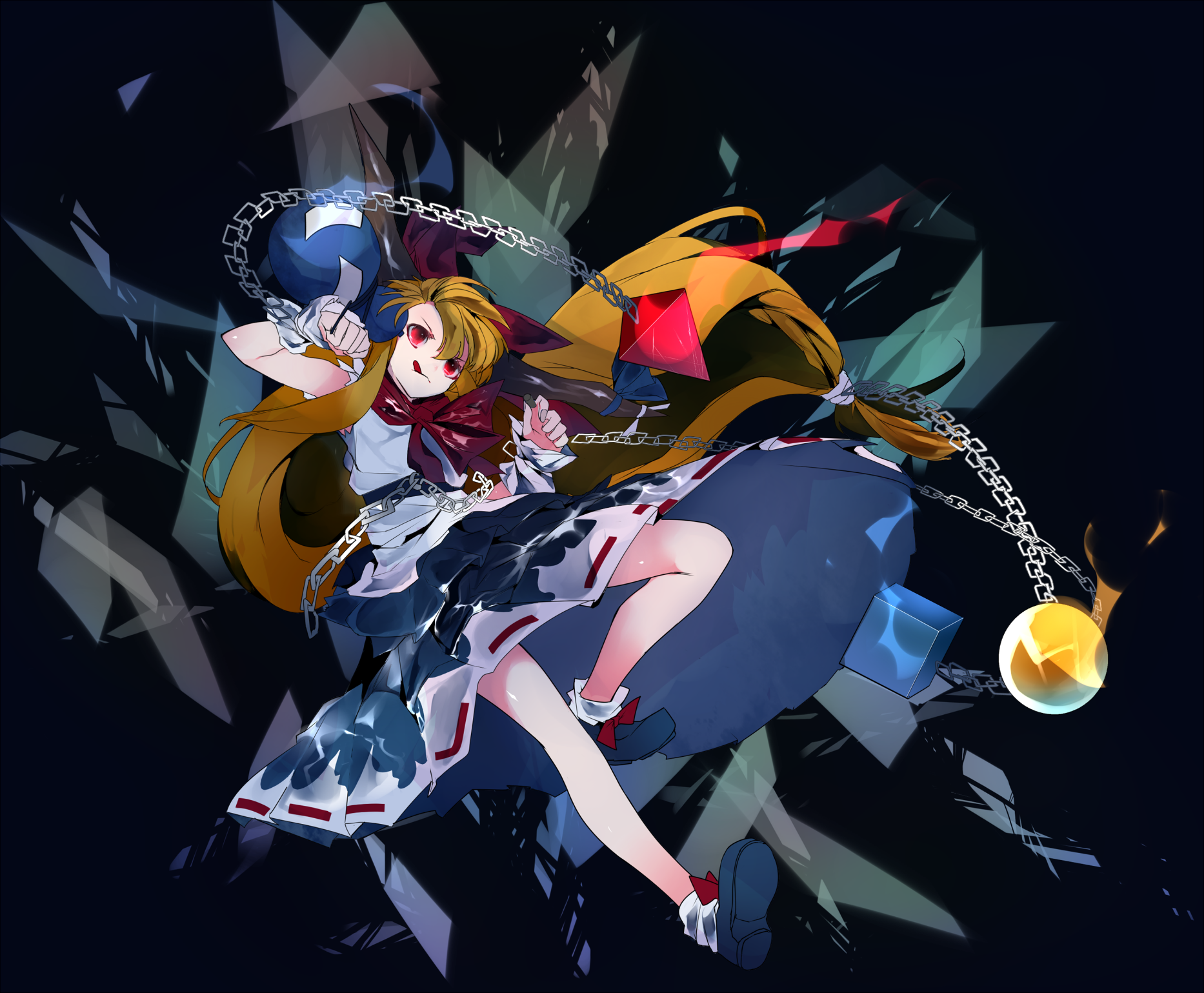 日漫《东方》里冷艳鬼美女"伊吹萃香"的插画壁纸,宅男们喜欢么