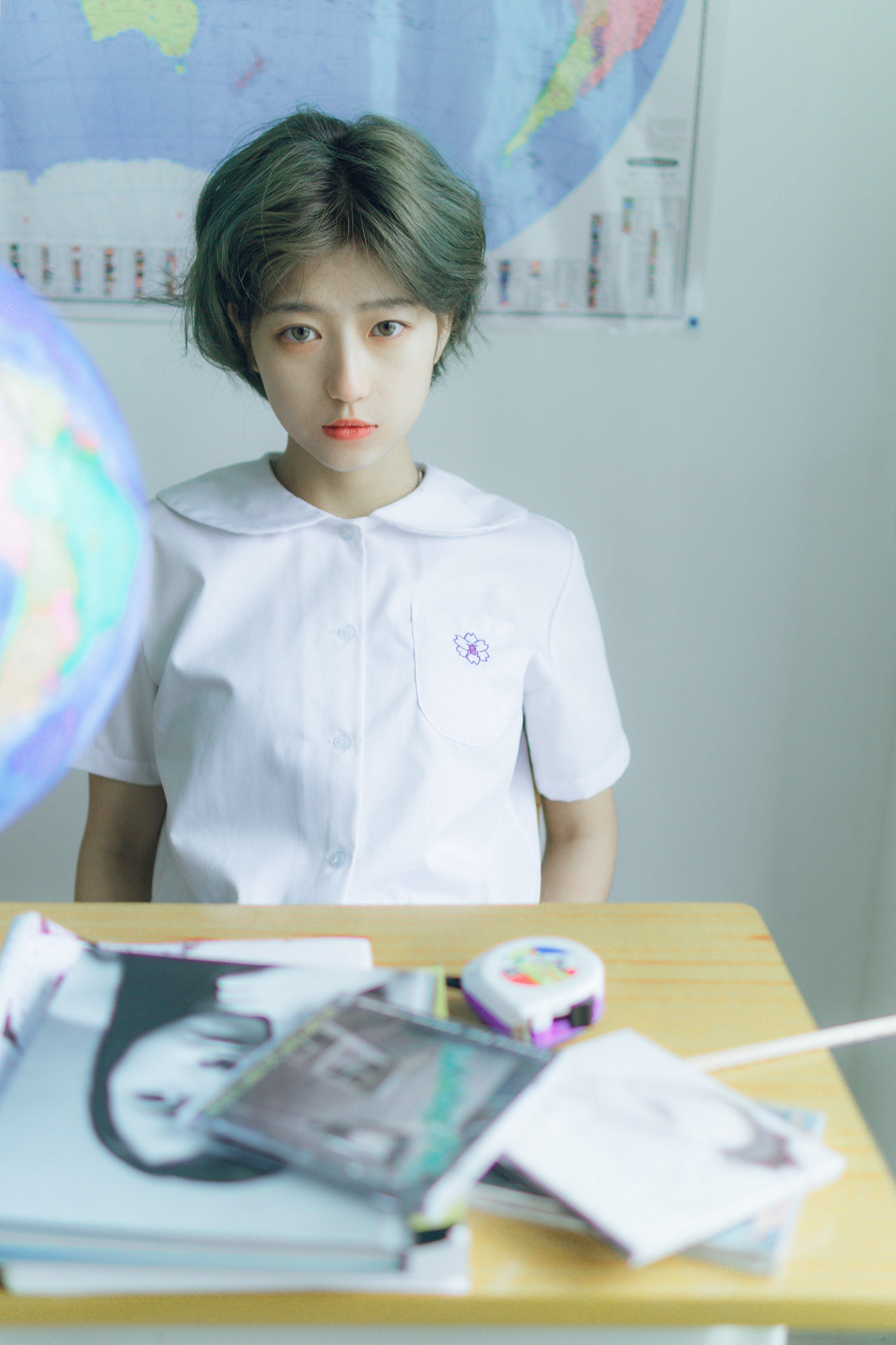 短发女孩的校园时光,可爱又俏皮