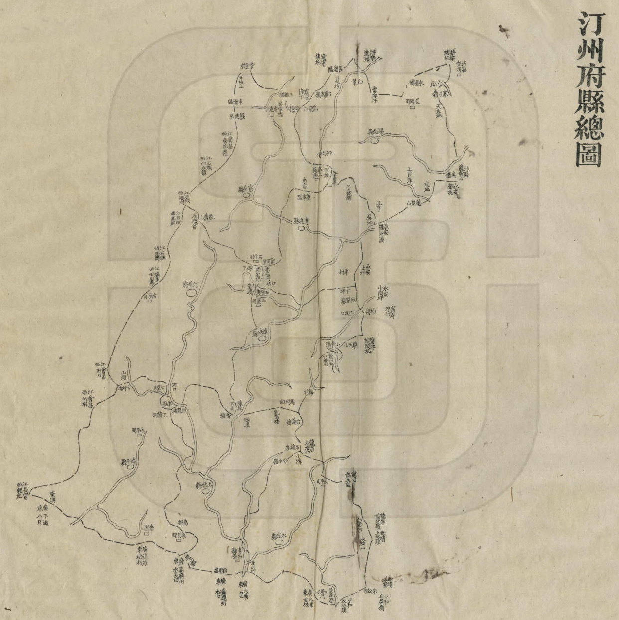 福建古地图系列—光绪福建内地府州县总图(汀州府)