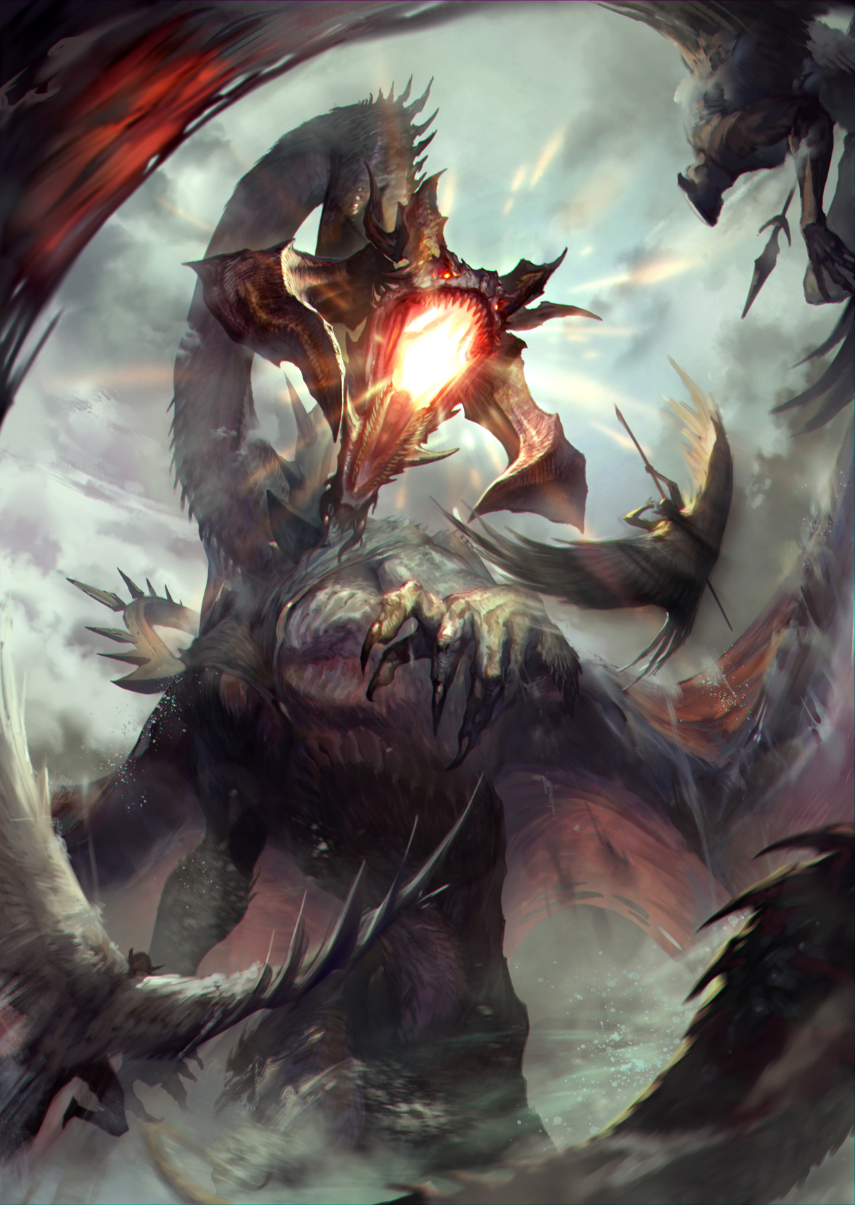 插画师"鏃"设计的一组怪物概念作品!造型诡异,画风帅气!