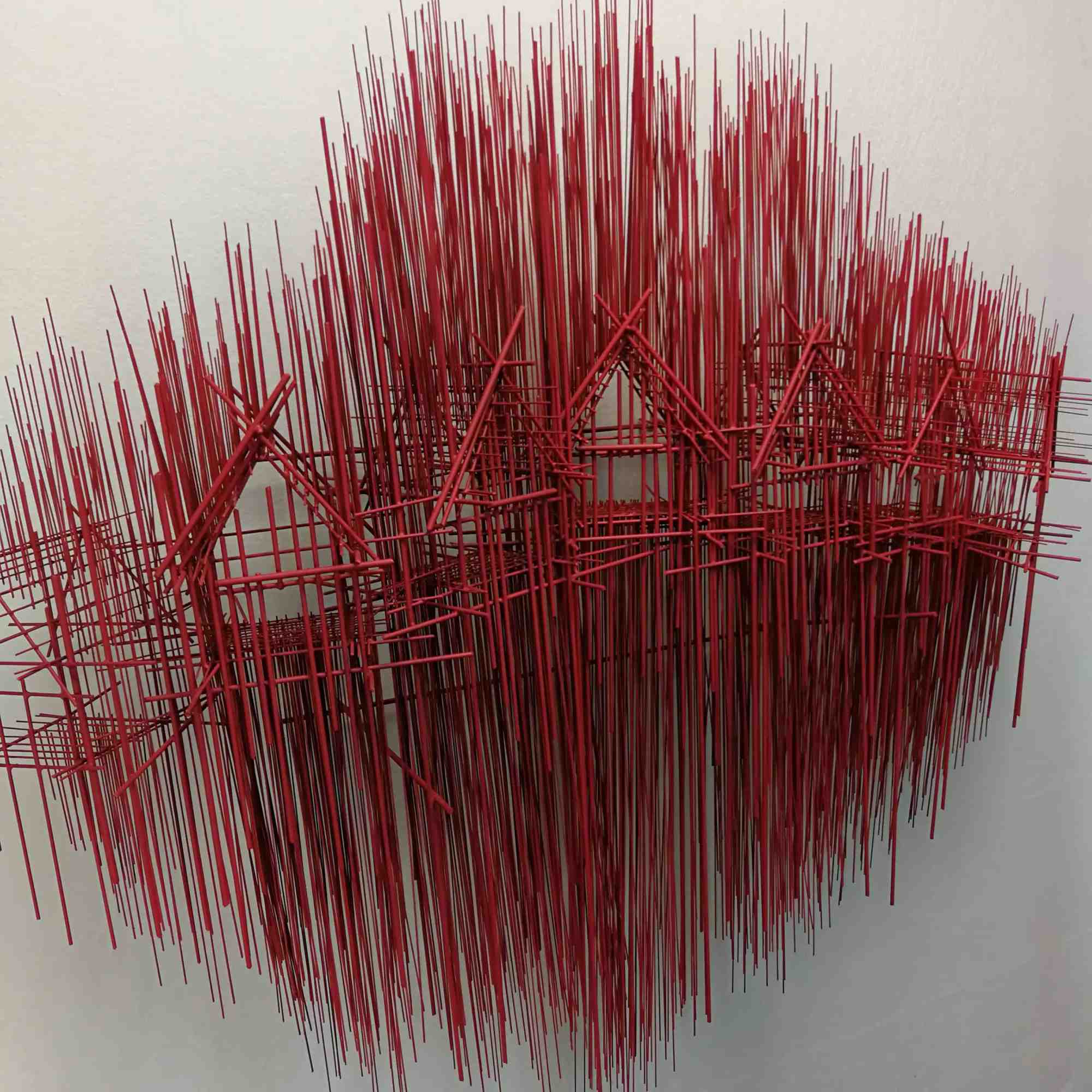 抽象的钢丝艺术雕塑