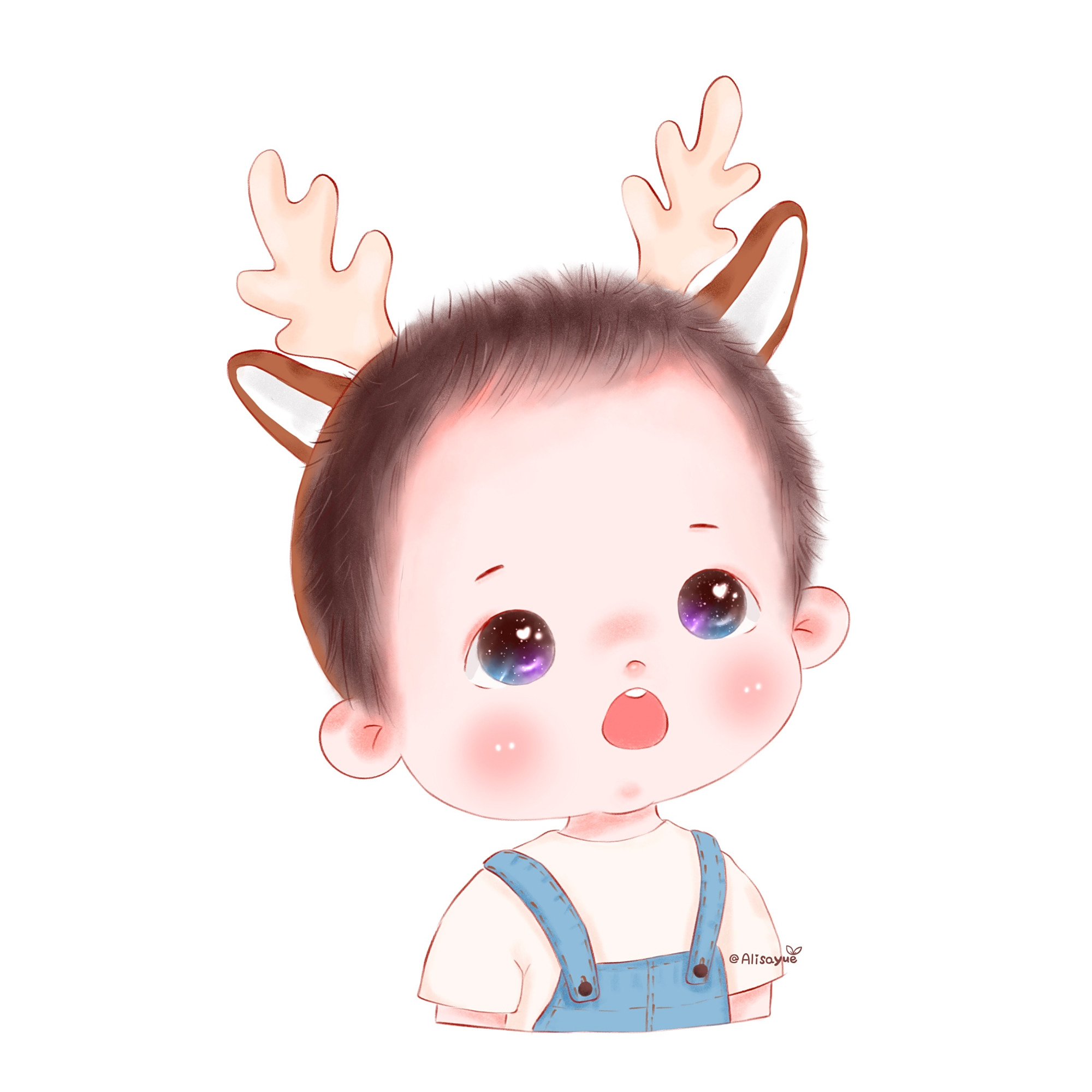 手绘萌娃头像又来啦,男女头像,情侣头像