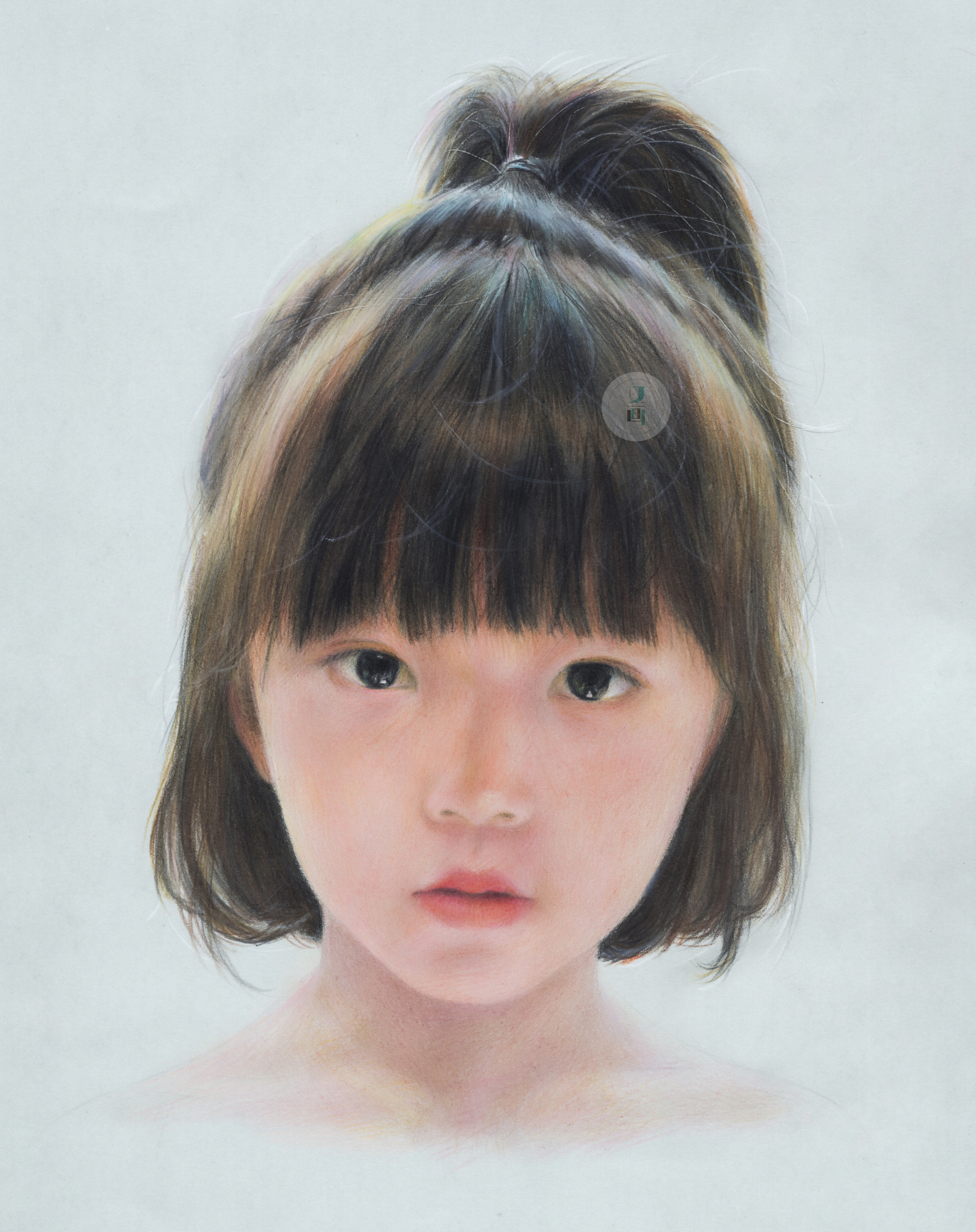 彩铅 写实小女孩人像绘画