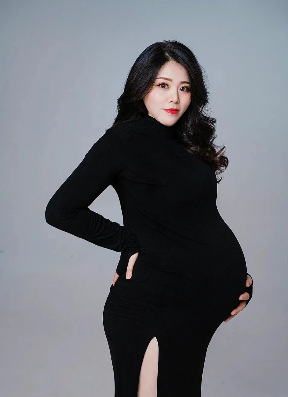超大孕肚孕照40周图片