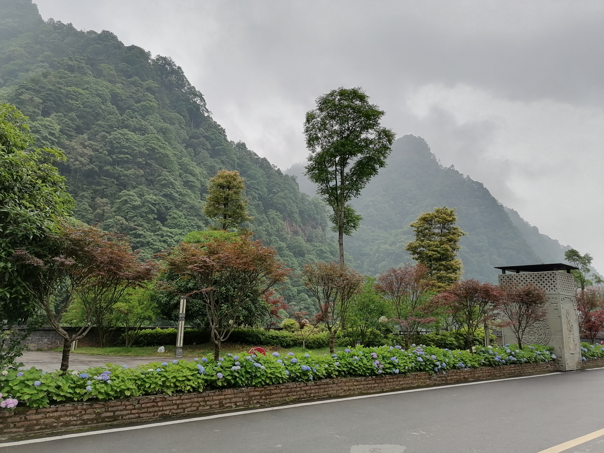 江津四面山龍潭湖假日小鎮風光