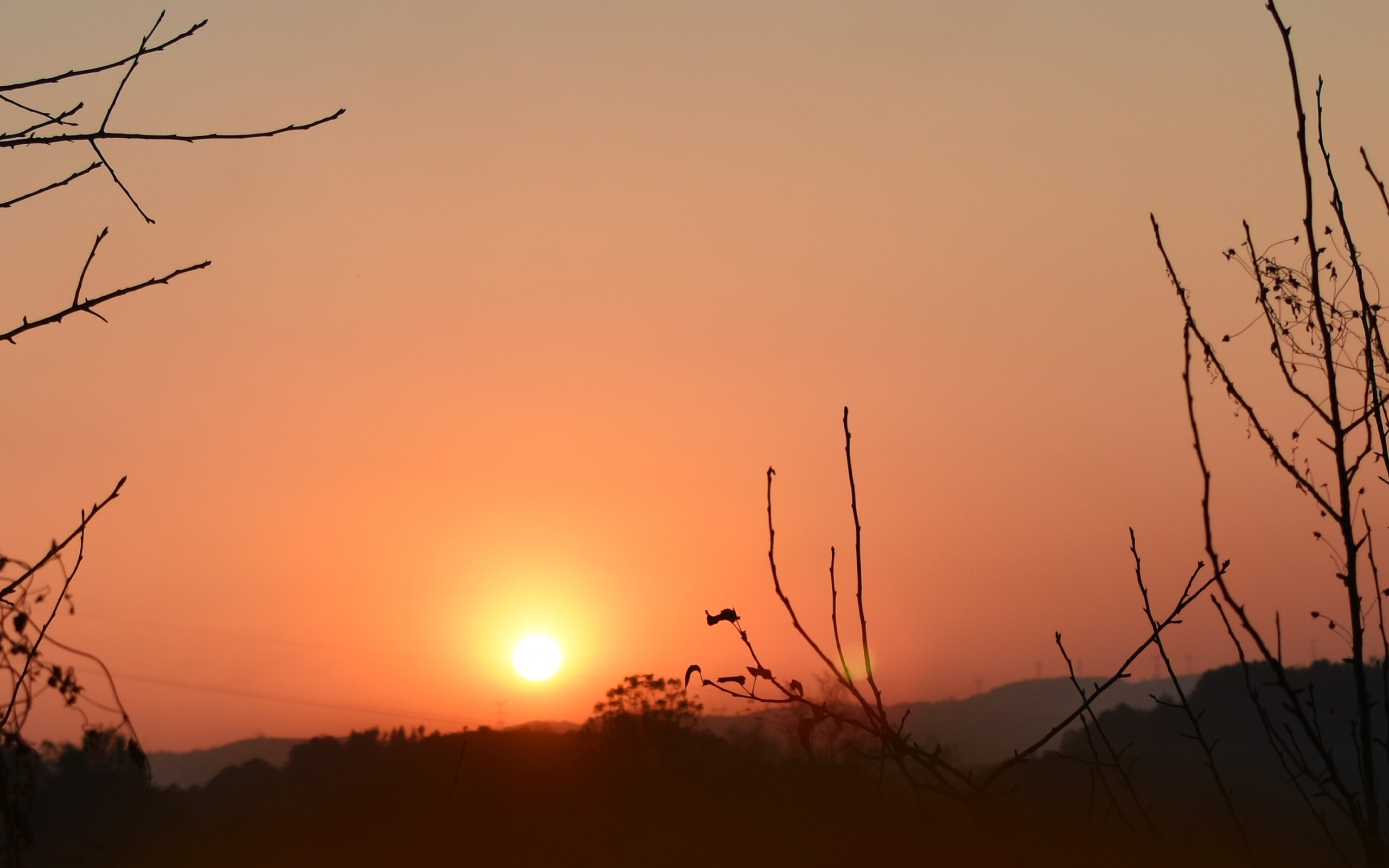 浪漫迷人的落日景色